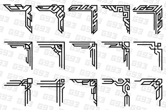 Abstract Border Corners Graphics for Crafters