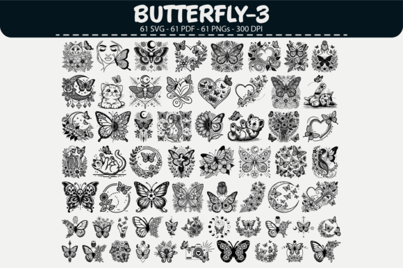 Butterfly Vector Bundle – 61 Designs Graphics