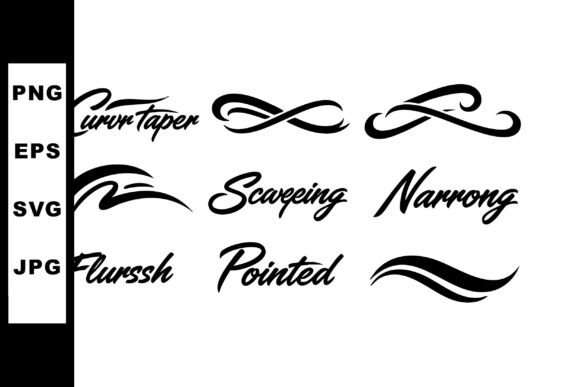 Calligraphy Swashes and Flourishes for D: Graphics & Illustrations