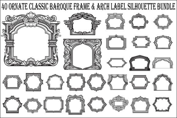 Classic Baroque Arch Label Bundle Graphics