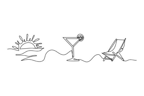 Continuous Line Design of Sun: Graphics & Illustrations