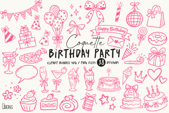 Coquette Birthday Graphics for Polished Publishing