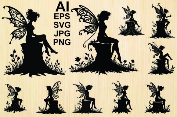 Cute Fairy Silhouette Graphics