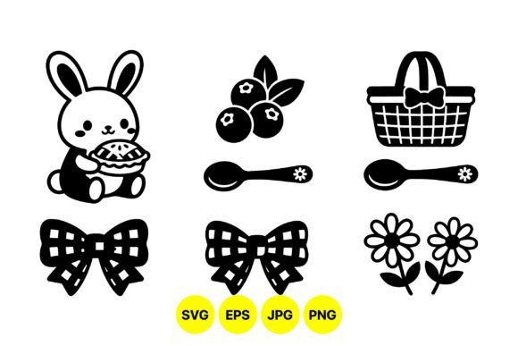 Cute Picnic Bunny SVG Design: Graphics & Illustrations