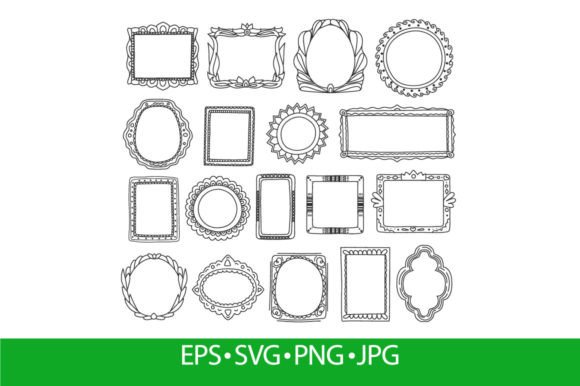 Doodle Photo Frames, Cute Hand Drawn Graphics & Illustrations