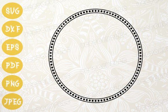 Elegant Circle Border Dotted Frame SVG for Graphics and Illustrations