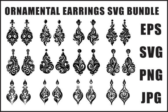 Elegant Earrings SVG Collection: Graphics & Illustrations for Local Branding