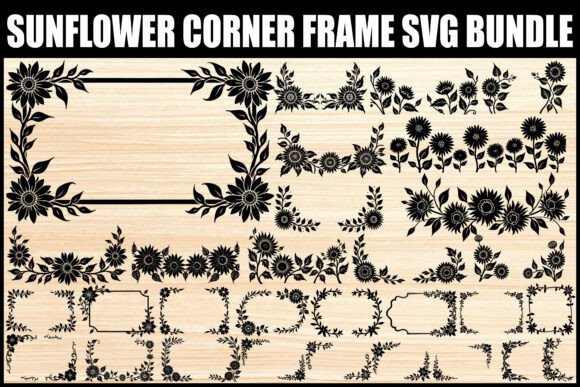 Elegant Sunflower Border SVG Pack: Graphics & Illustrations for Local Branding