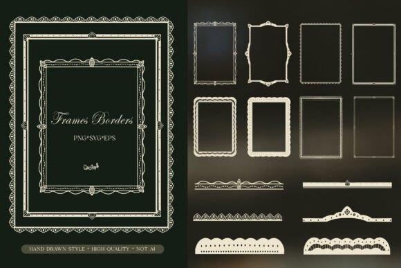 Elegant Vintage Frame Borders Graphics