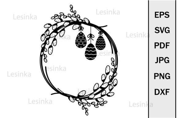 Festive Easter Egg Garland Frame Svg Graphics