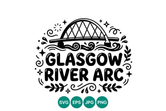 Glasgow River Arc Bridge Vector: Graphics & Illustrations