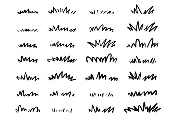 Grass Doodle Set: Hand-Drawn Line Art SVG