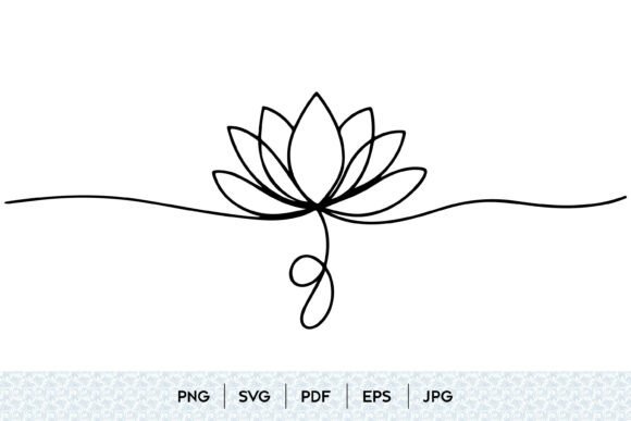 Lotus Flower One Line SVG: Minimalist Graphics & Illustrations