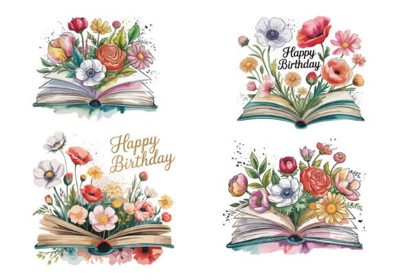 Open Book and Floral Book Vector: Graphics & Illustrations