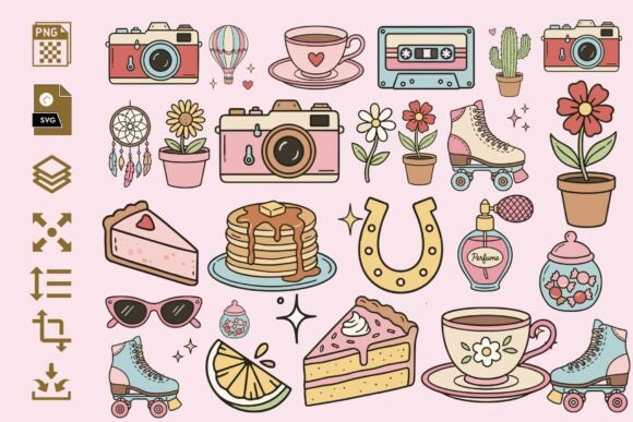 Pastel Lifestyle Doodle Icons Graphics for Local Branding