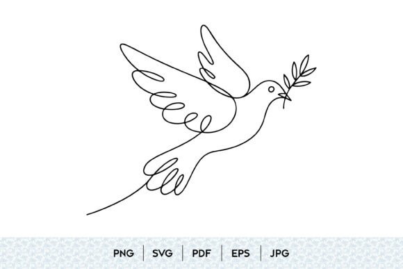 Peace Dove Line Art SVG: Minimalist Graphics for Brand Illustrations
