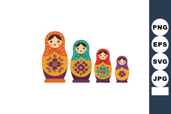 Russian Nesting Dolls Traditional Matryo Graphics