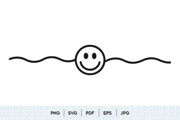 Smiley Face Line Border SVG: Graphics & Illustrations