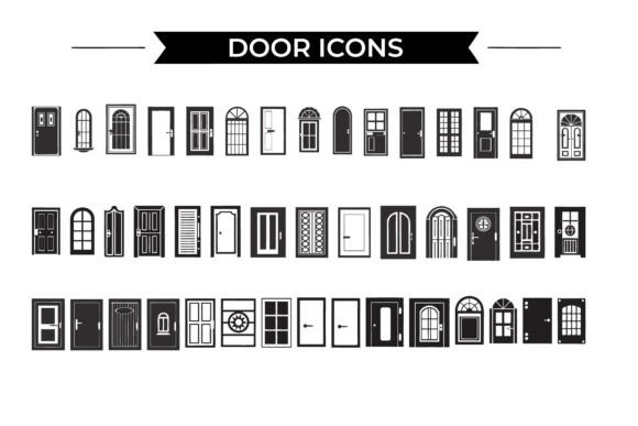 Versatile Door Icons Collection: Graphics & Illustrations