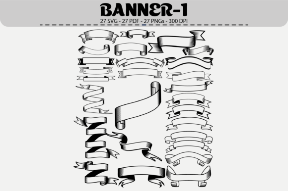 Vintage Banner Clipart – 27 Designs for Graphics and Illustrations