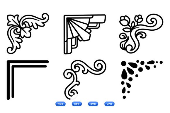 Vintage Corner Ornaments SVG: Elegant Illustrations & Graphics