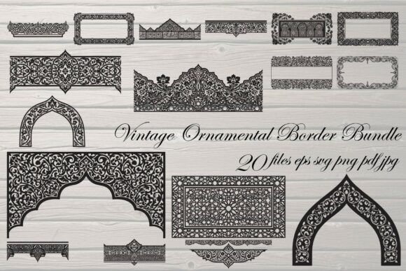 Vintage Ornamental Border Islamic Graphics & Illustrations
