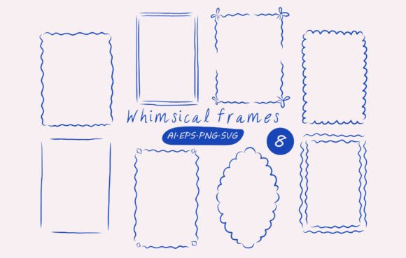 Whimsical Frames Clipart Set: Graphics & Illustrations